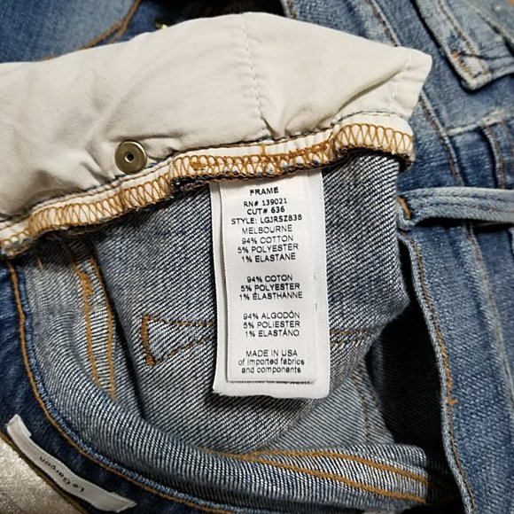 FRAME Le Garcon Low Rise Boyfriend Blue Jeans 23 Womens Slim Straight Step Ankle - Picture 11 of 12